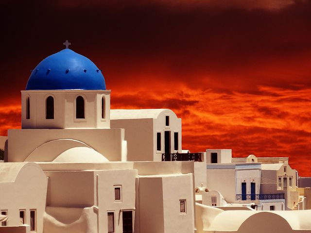 Sunset Oia Rouge