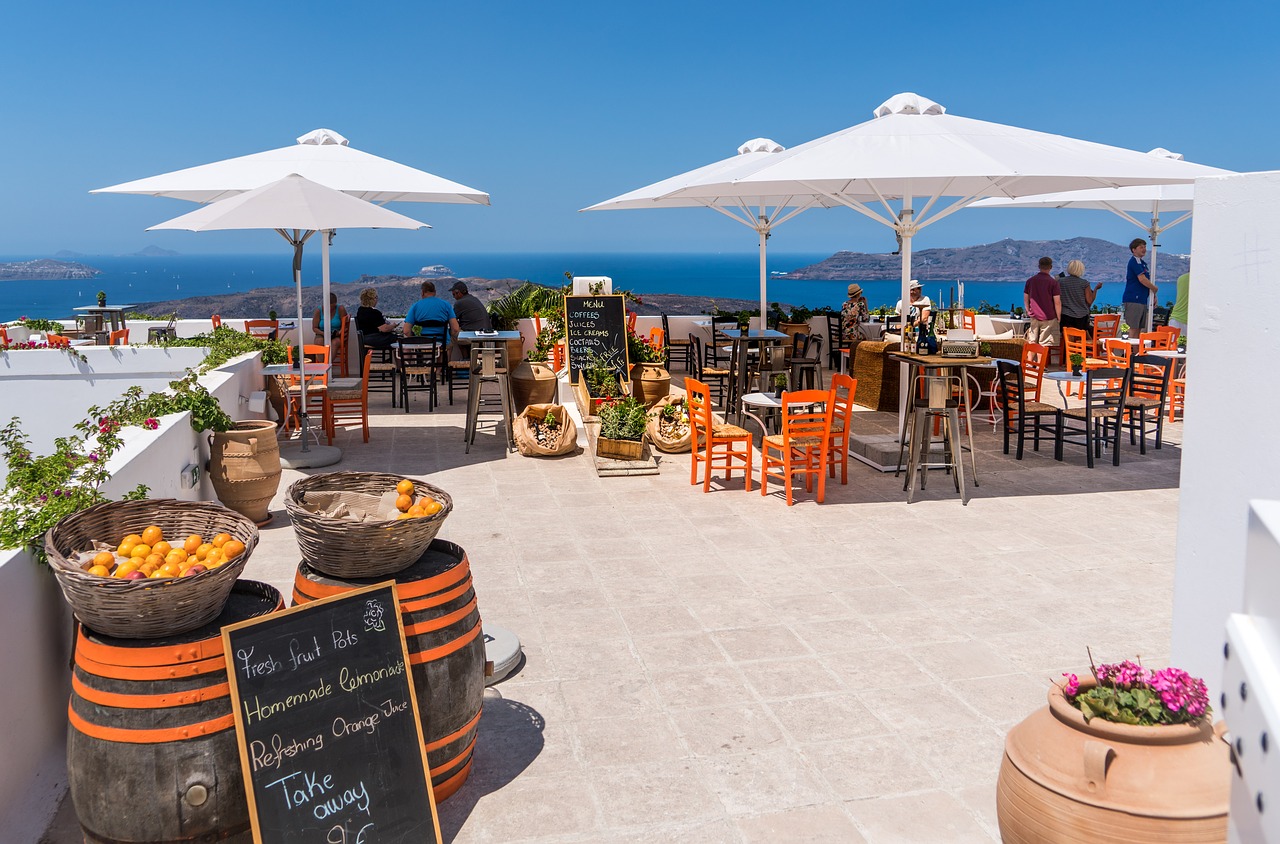 Santorin restaurant terrasse