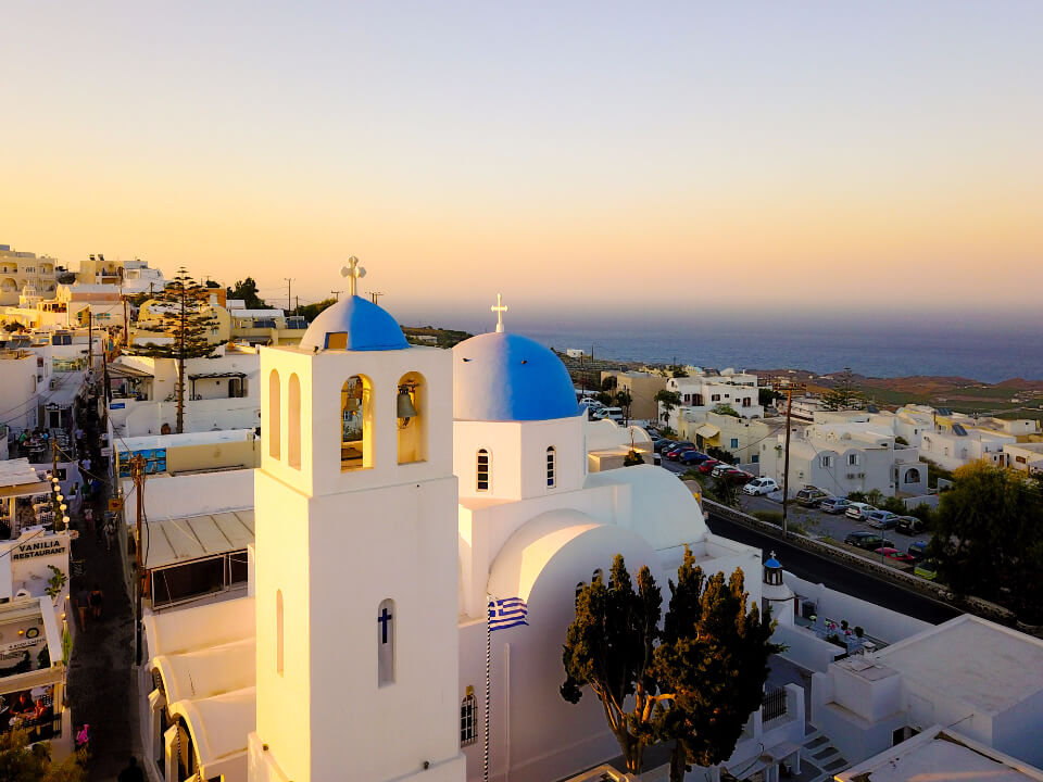 Coucher de soleil Eglise Santorini
